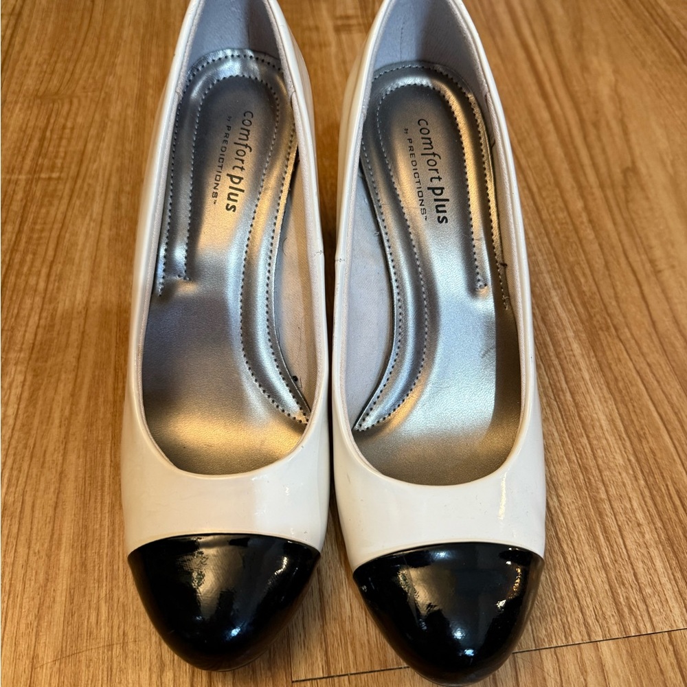 Comfort Plus by Predictions Black and White Heels